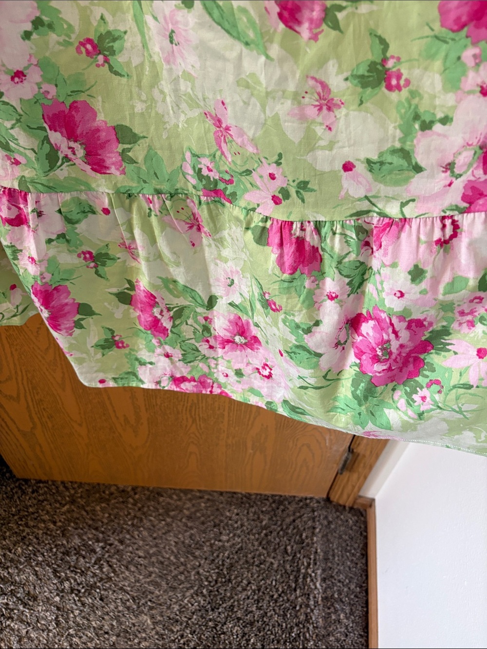 Floral Ruffled Strap Sundress - Pink & Green - Picture 6 of 8